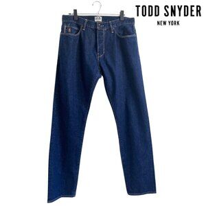 TODD SNYDER Classic Slim Selvedge Jeans Indigo Rinse 100% Cotton $198 Sz 33 x 32